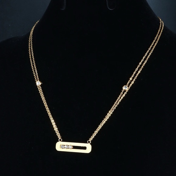 Jewelry - Double Layer 18k Gold Plated Stainless Steel Necklace